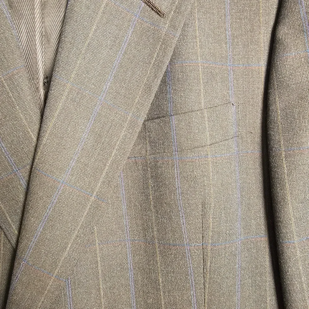 Hart‎ Schaffner Marx Mens Blazer Brown Windowpane Sport Coat 2 Button VTG